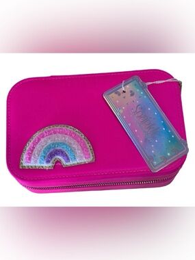 NWT Sparkle Bright Pink Rainbow Jewelry Box